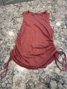 Express Sleeveless Side-Ruching Tank in Dusty Rose